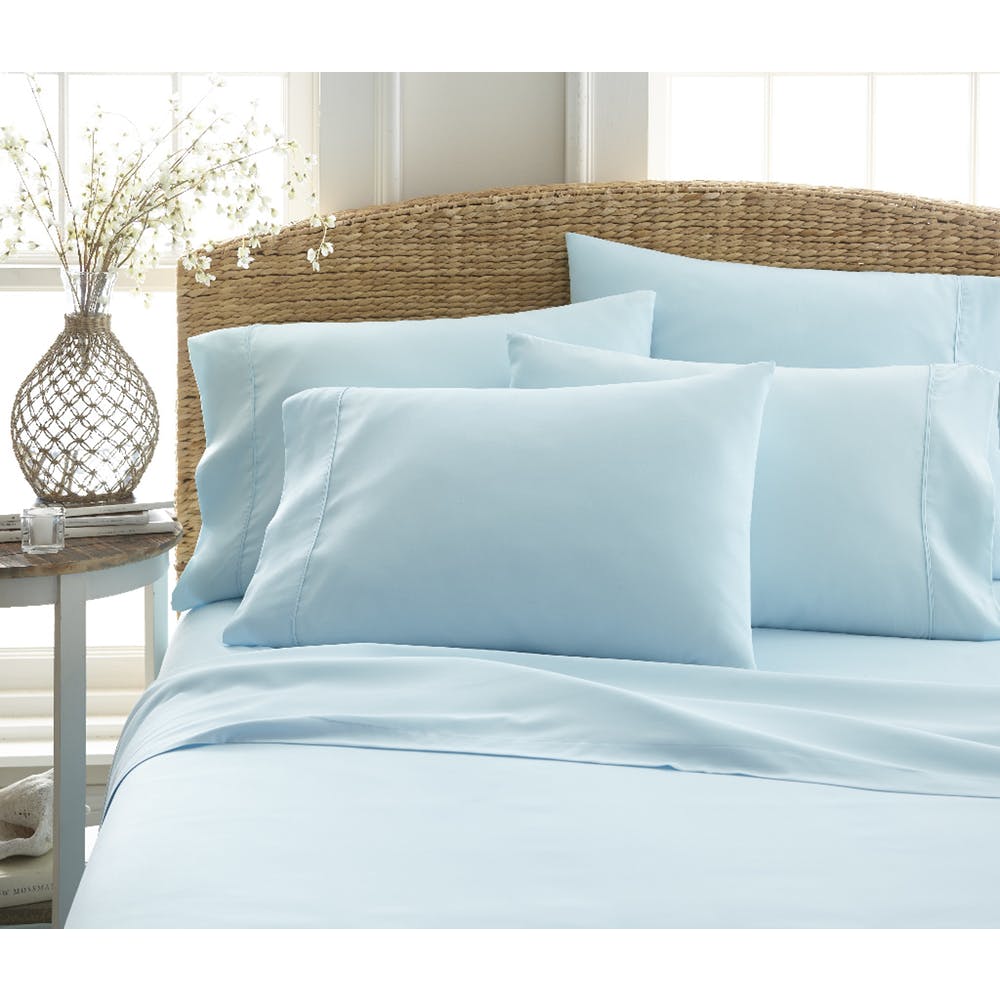 Microfiber Bed Sheet Sets - Aqua Full 6 Piece Double-Brushed 1
