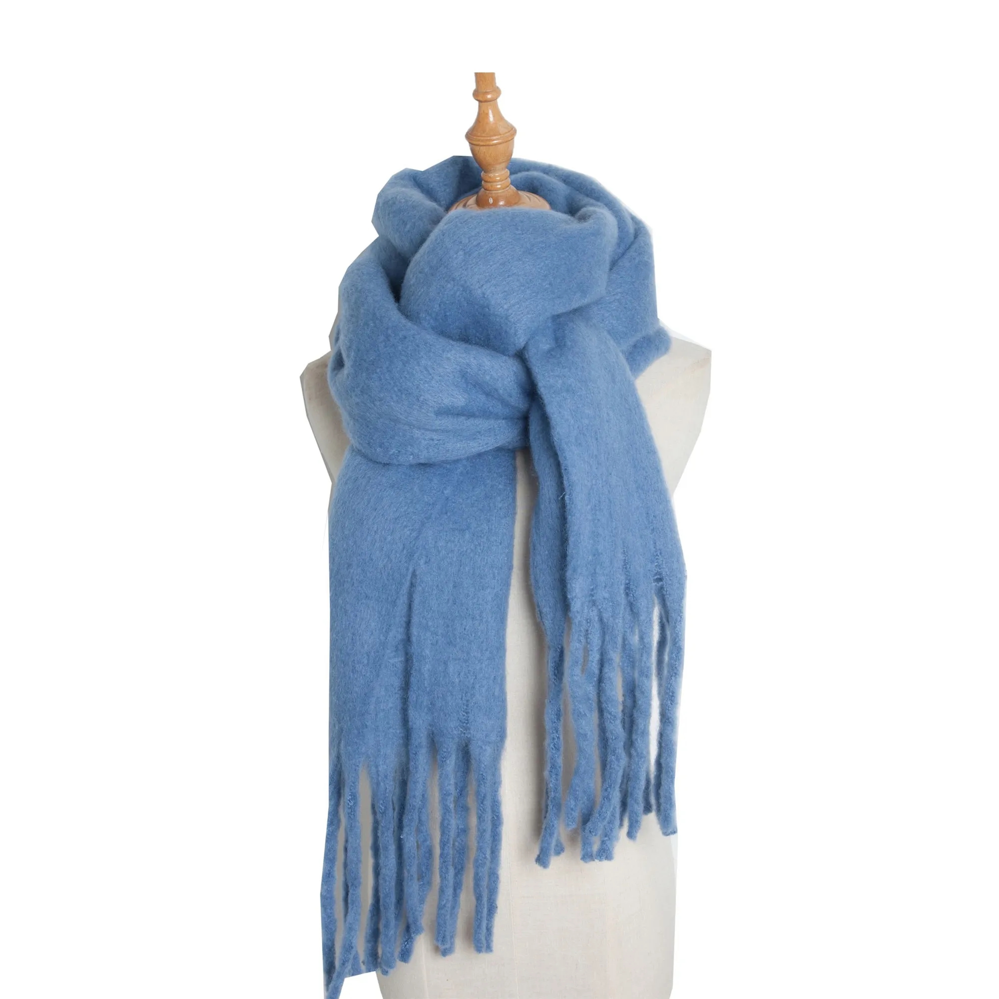 Polyester Long Fringe Thick Scarf Shawl 2