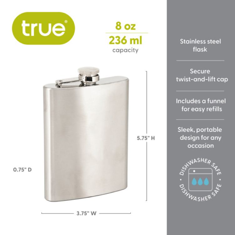 True® TrueFlask™: 8 oz Stainless Steel Flask 5