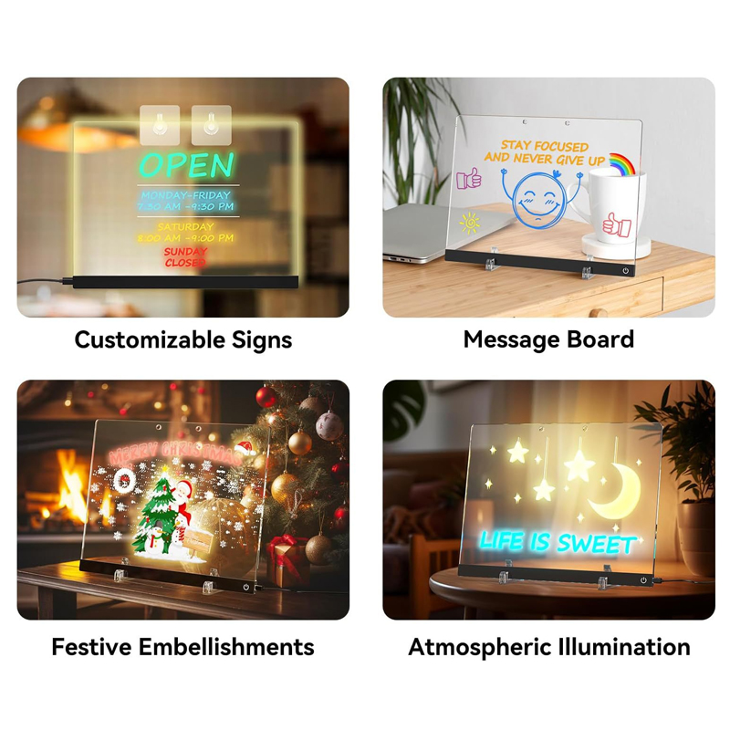 LED Acrylic Lighting Dry Erase Message Board 1