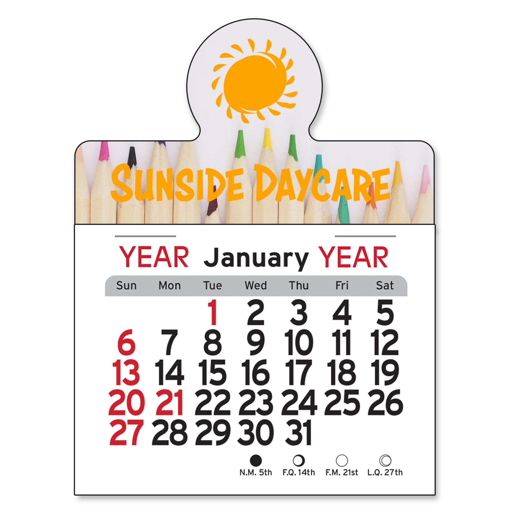 Adhesive Peel-N-Stick® Calendar - Circle 5