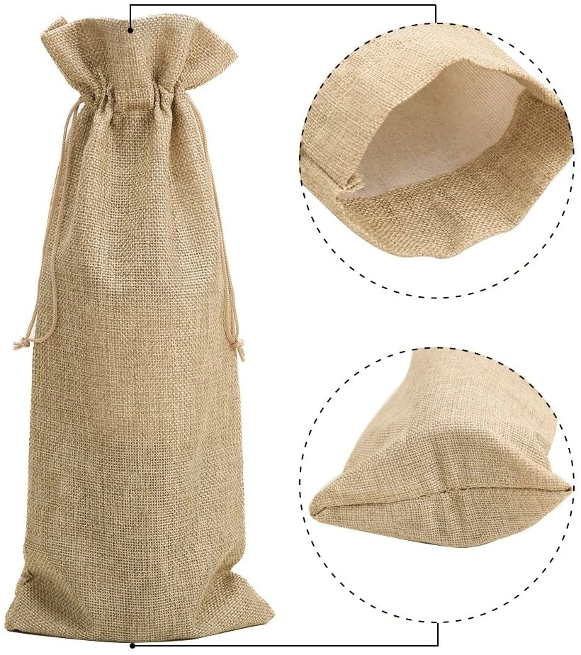 Canvas Wine Bottle Gift Bag (with drawstring) 5