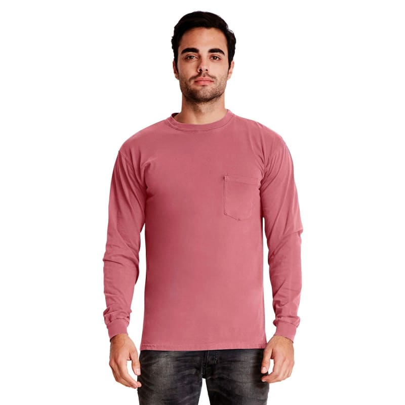 Next Level Apparel Adult Inspired Dye Long-Sleeve Crew With Pocket 10