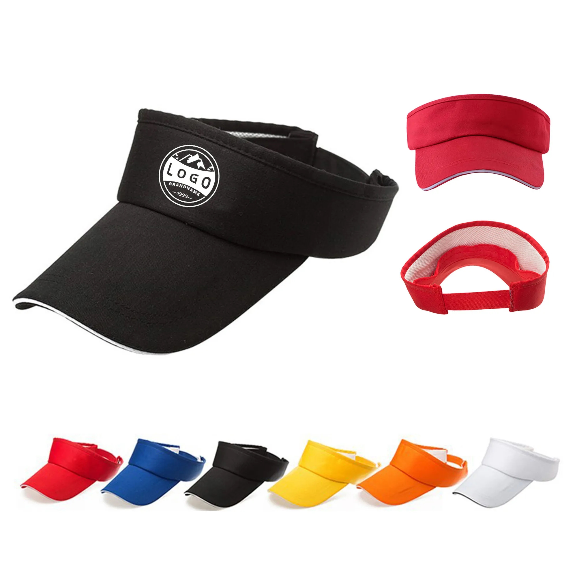 MOQ20 Cotton Empty Top Visor Hat 2