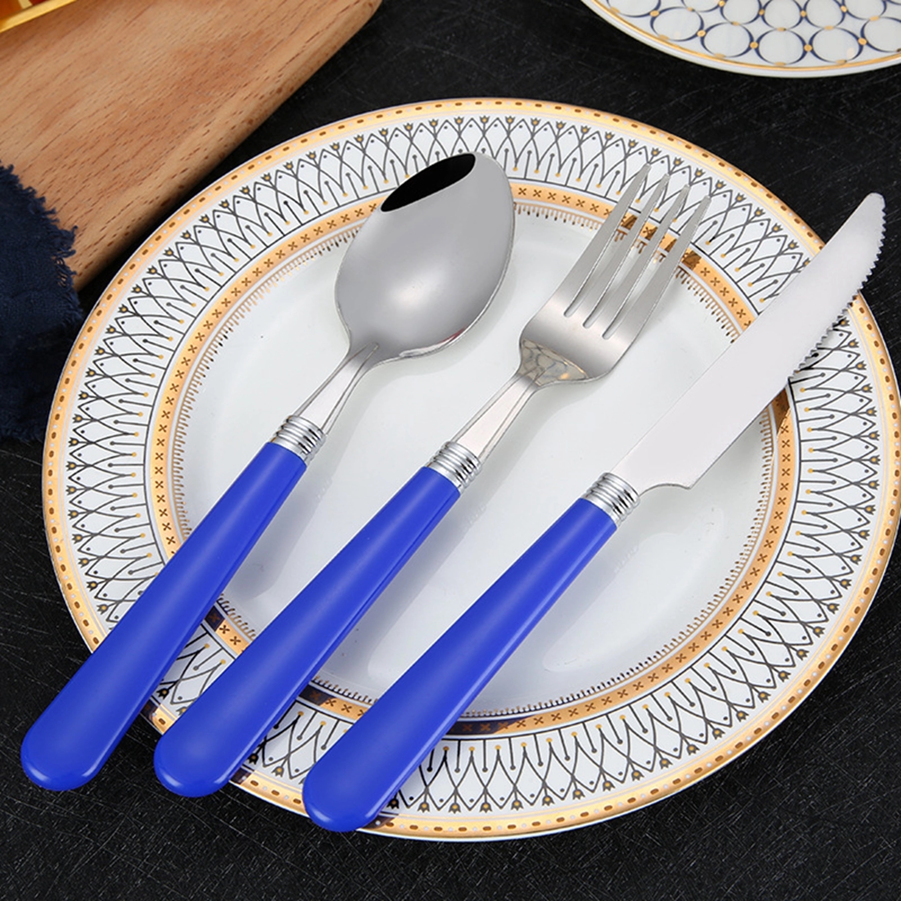Plastic Handle Camping Tableware Set 2