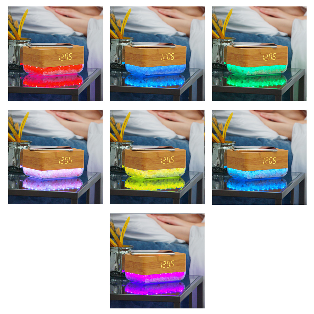 Sunrise Alarm Clock with Himalayan Salt Lamp + Wireless Charger 3