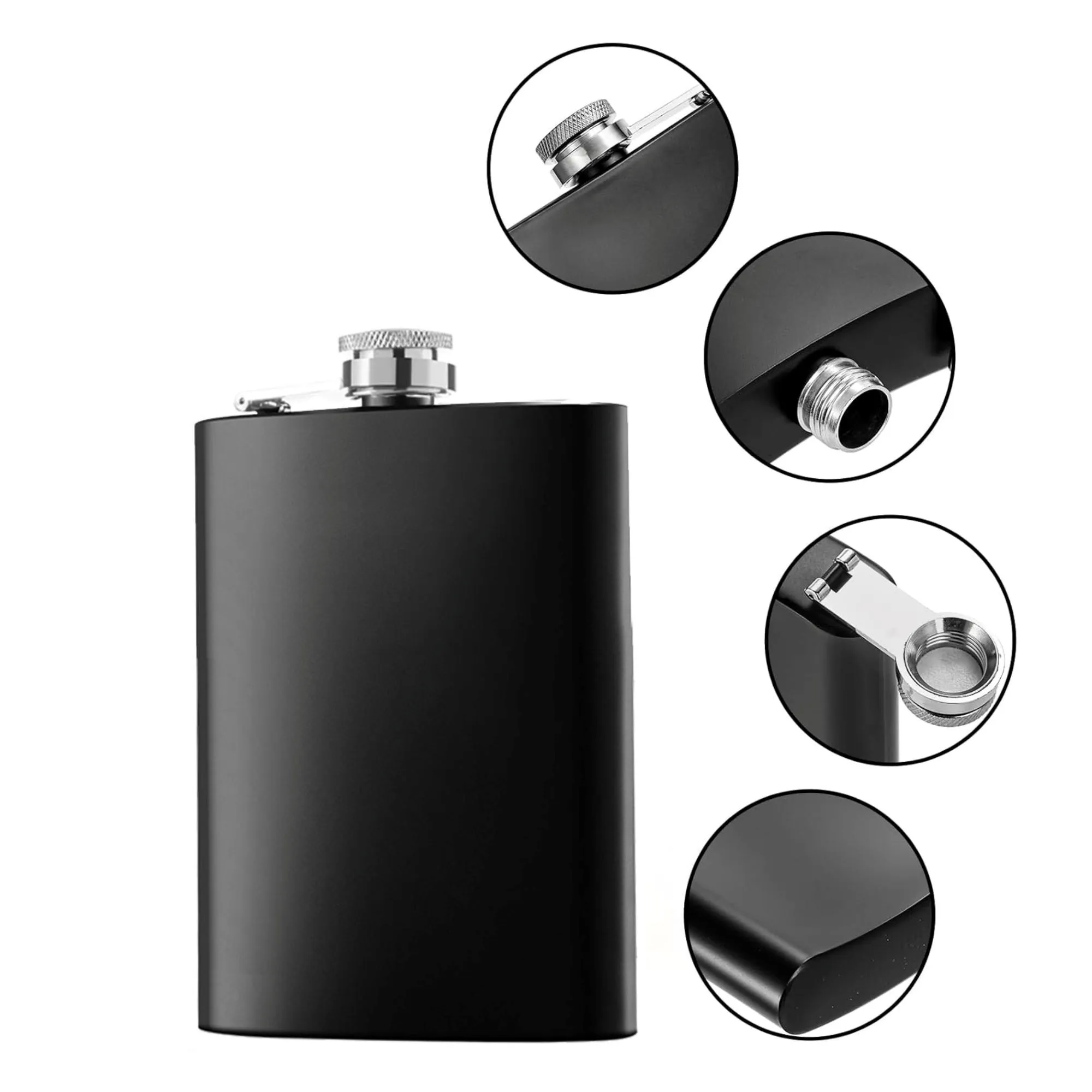 8oz Stainless Steel Portable Flask, custom water bottle with logo imprint 3
