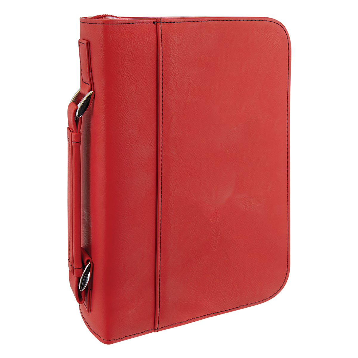 7" x 10" Red Leatherette Book/Bible Cover with Handle & Zipper 3