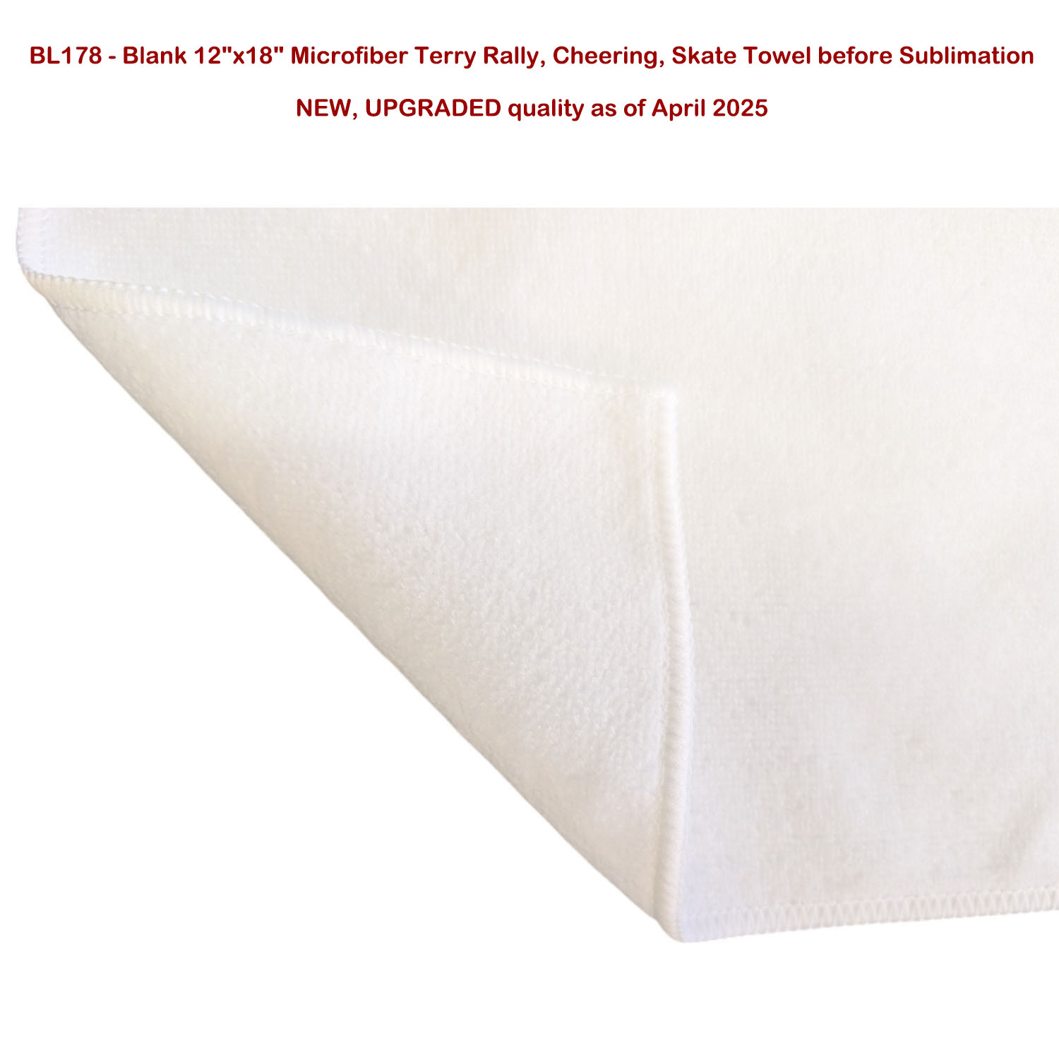 48 Hr Quick Ship - Team Towel in Microfiber Dri-Lite Terry, 12x18, Sublimated sports towel 2