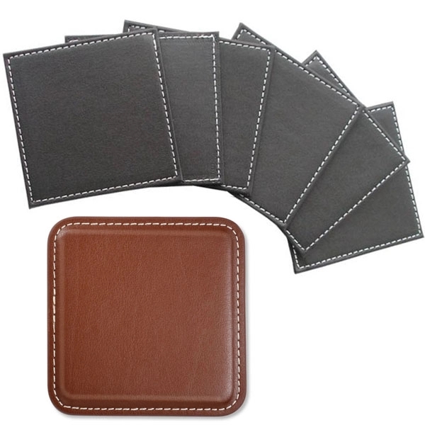 Square Pu Leather Coaster 5