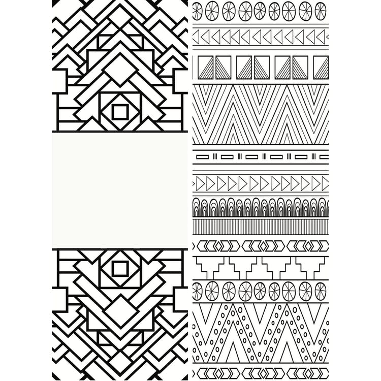 Patterns Coloring Bookmarks - Two Sides Ages 12+