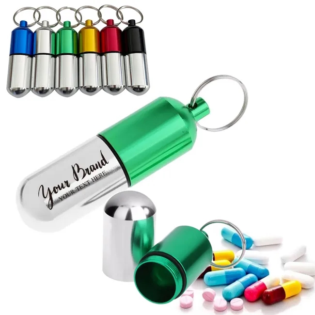 Metal Pill Box with Keychain 7