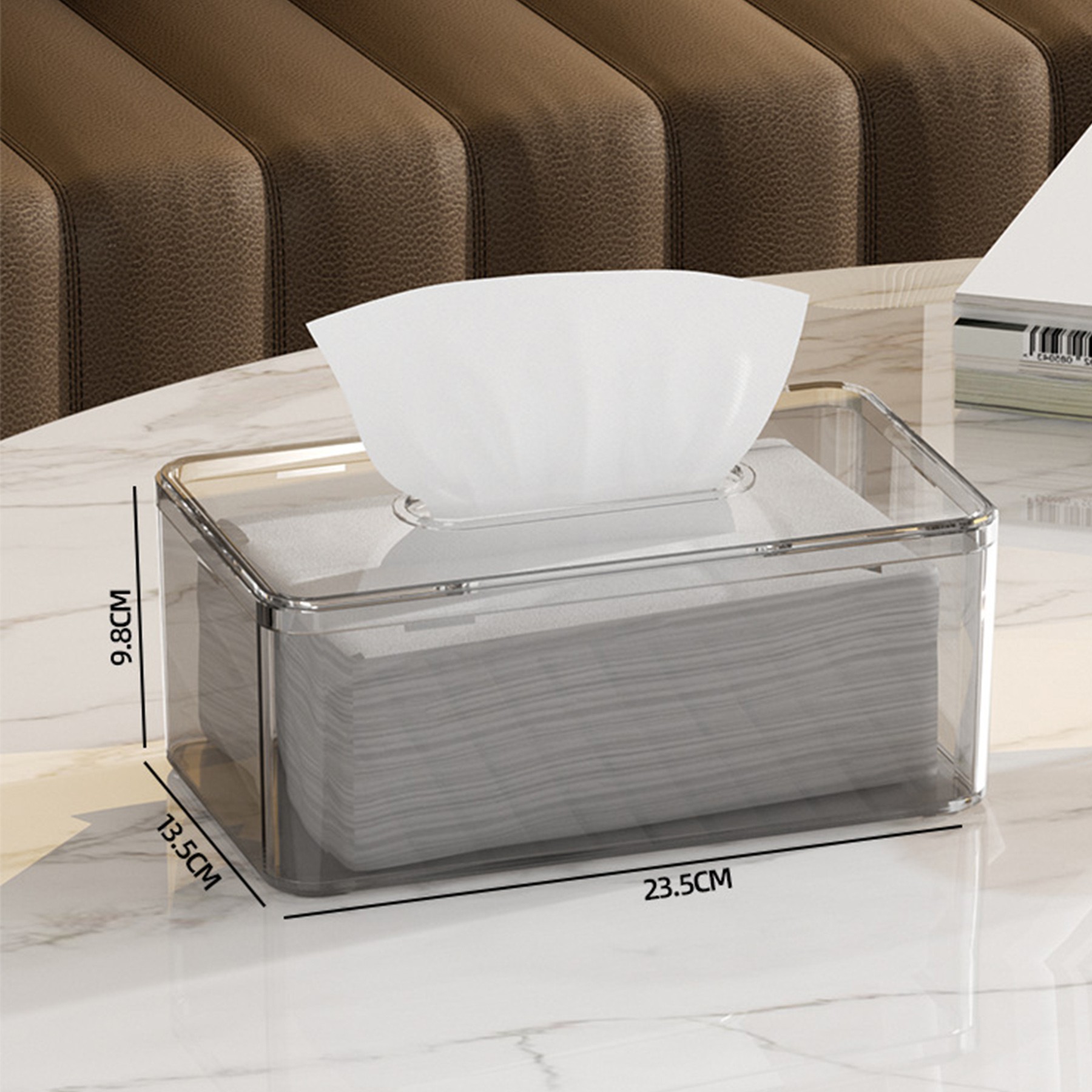 Acrylic Tissue Box Holder With Cover Rectangular 2
