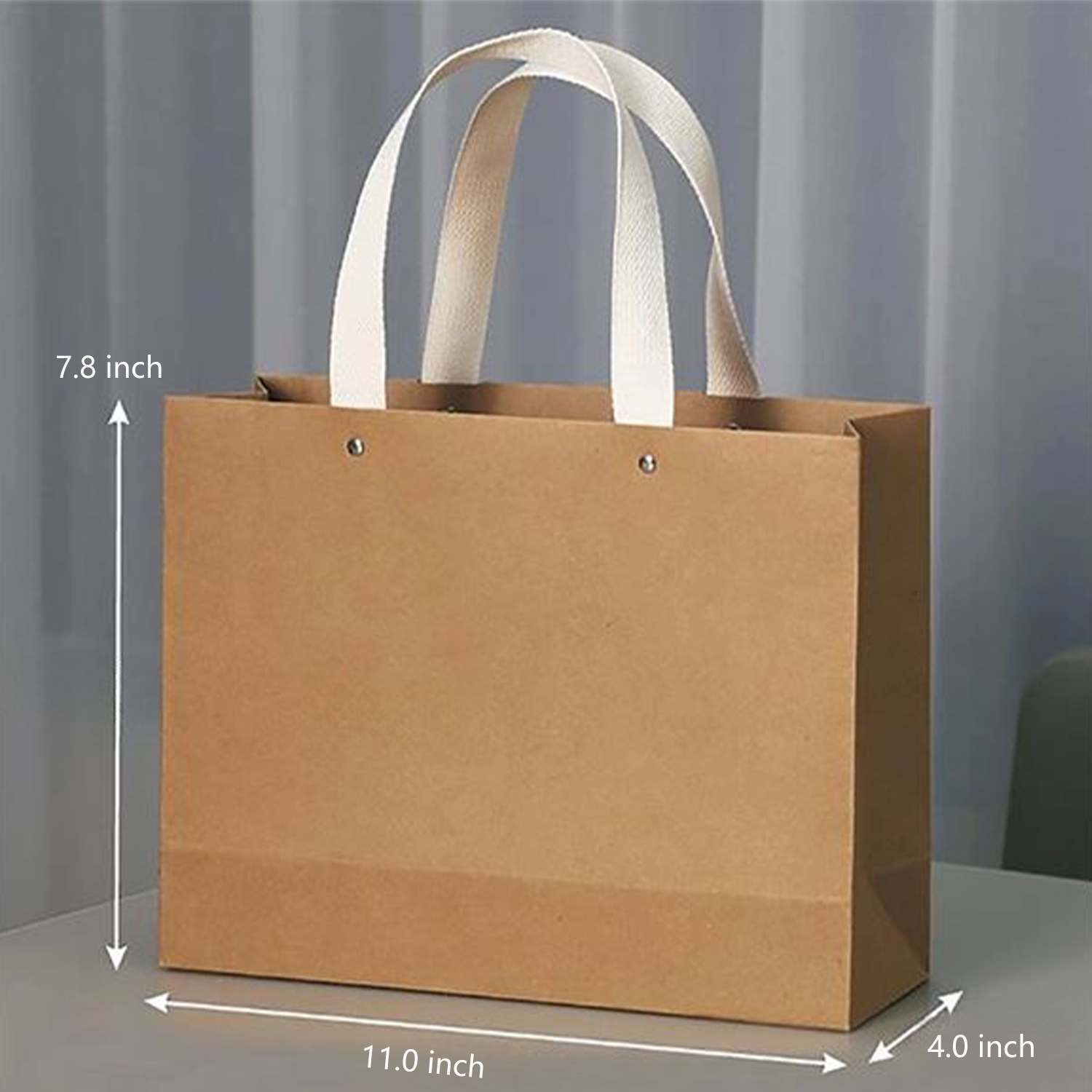 High Quality Brown Cardboard Shopping Paper Bag W/ Handles 7