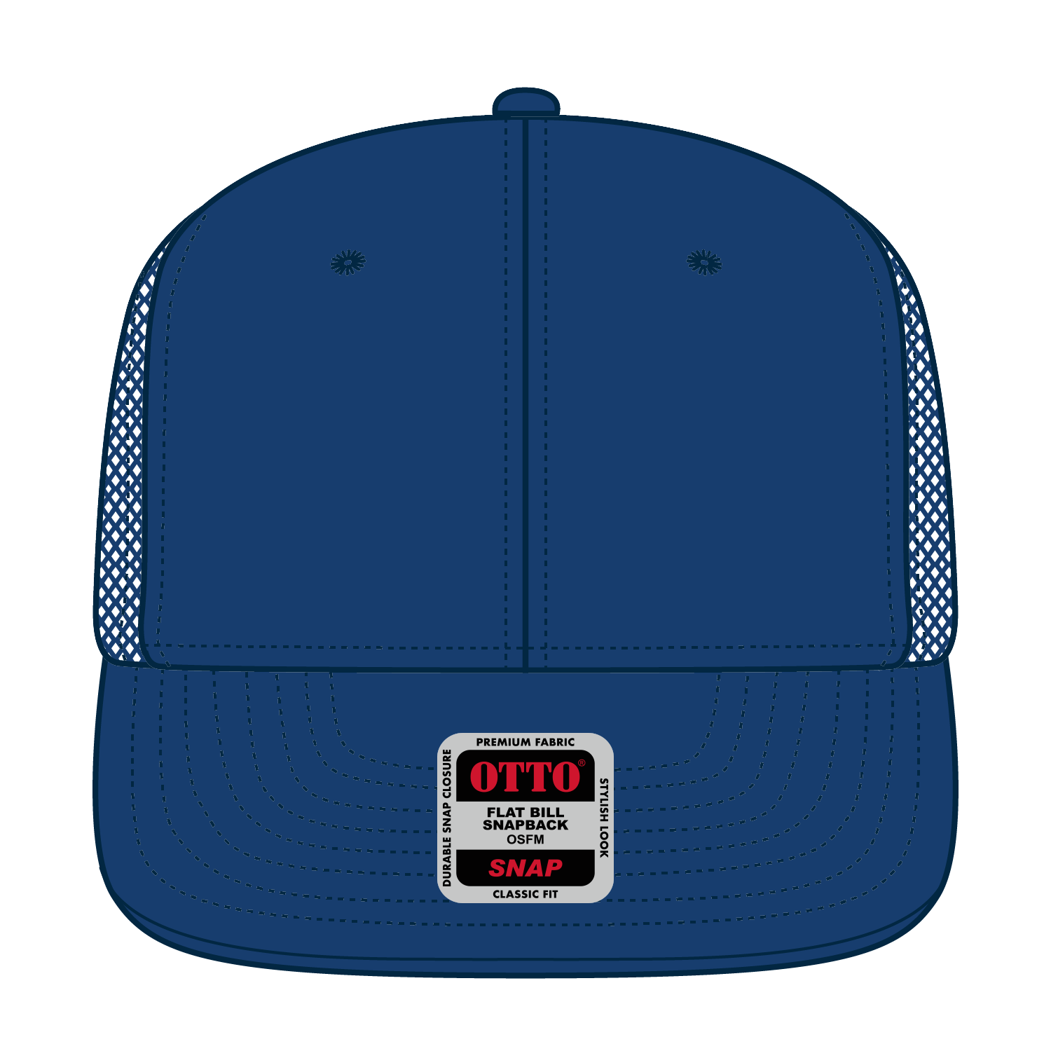OTTO CAP® OTTO SNAP 6 Panel Pro Style Mesh Back Trucker Snapback Hat 3