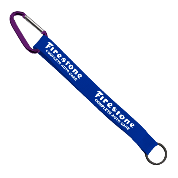 3/4" Sewn Polyester Keychain with Metal Split-Ring and Carabiner 11
