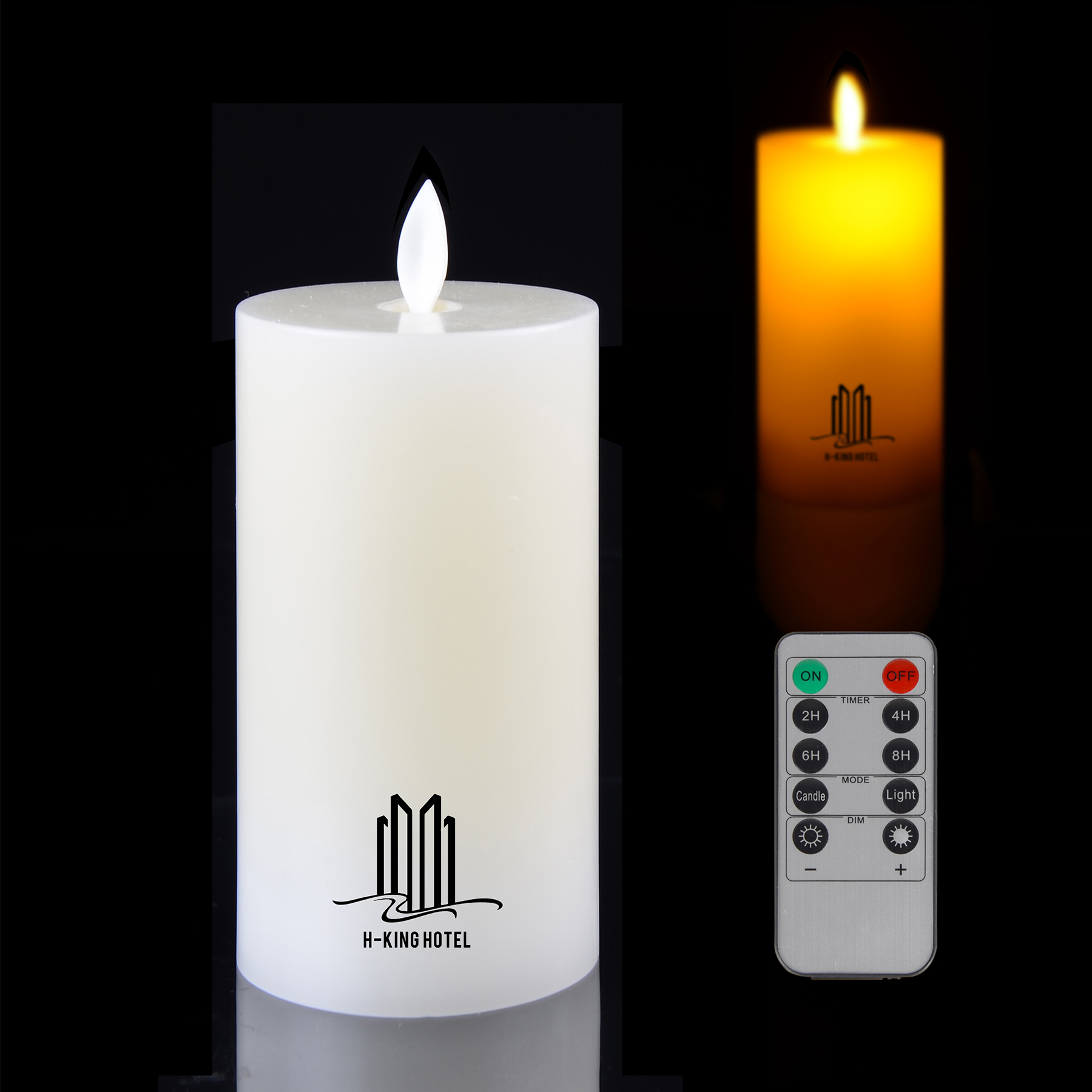 6" x 3" Flickering Luxury Moving Wick Faux Candle With Remot 1