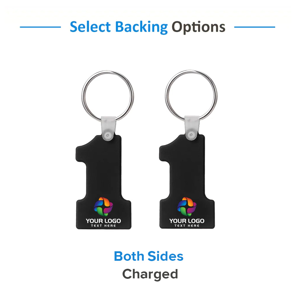 Number One-Shaped Silicone Keychain 4