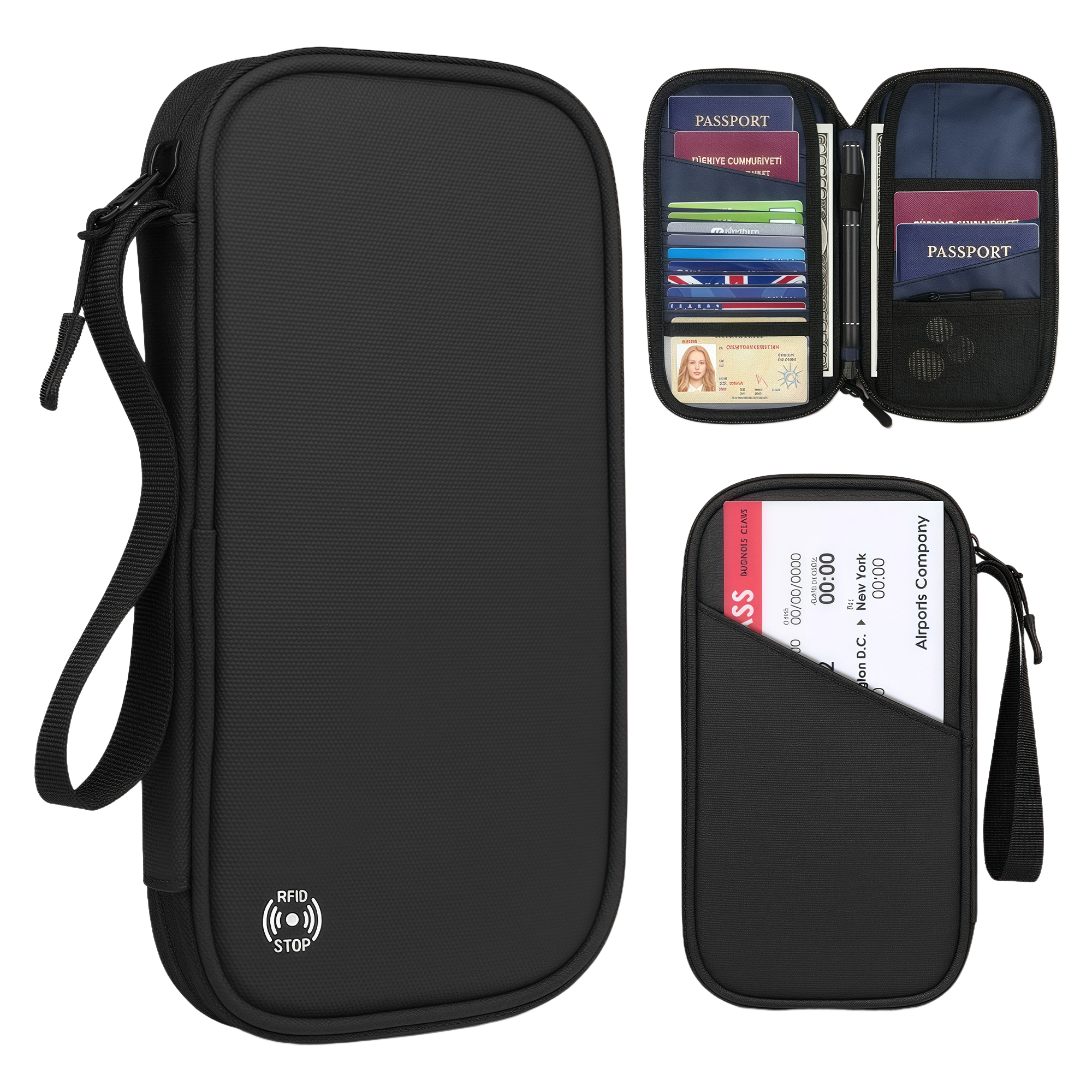 RFID Blocking Passport Holder - Waterproof Travel Wallet with Multi Compartments 3