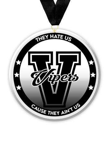 Acrylic Circle Medallions: Vipers 3" Size, .25" 2