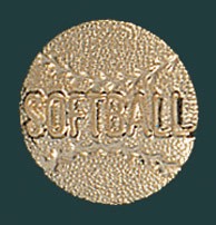 Softball Metal Chenille Letter Insignia Pin 1