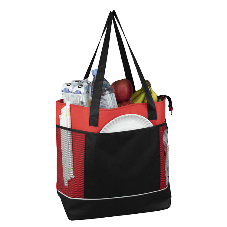 22"W x 16"H x 7 ½"Gusset - "FROST LINE" Super-Sized Insulated Zipper Cooler Tote 46