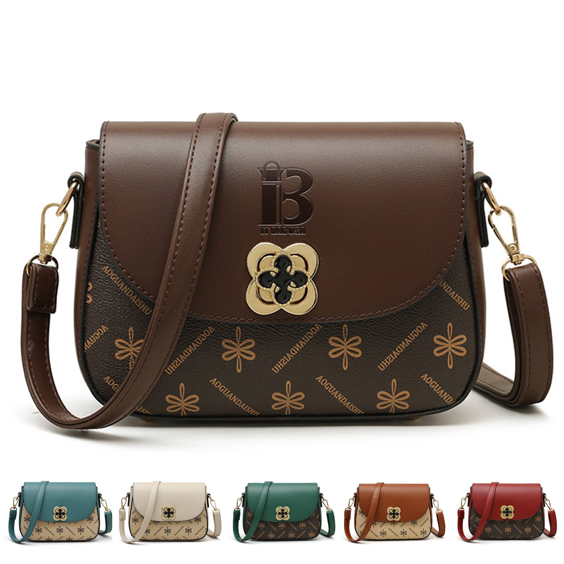 Pu Leather mini waterproof printed mobile Cross-body Bag 1