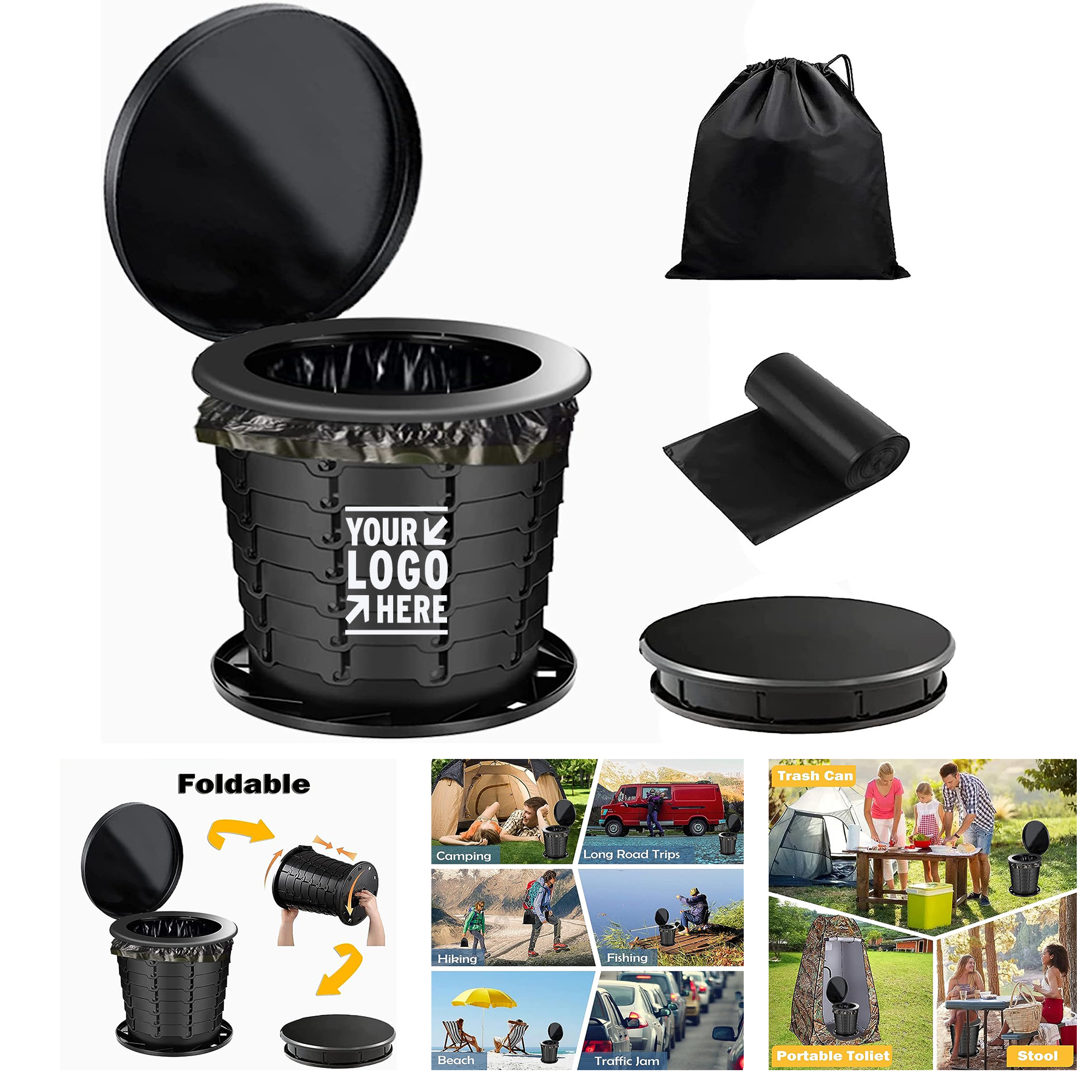 Car Boat Travel Foldable Adult Camping Emergency Portable Restroom Potty Toilet