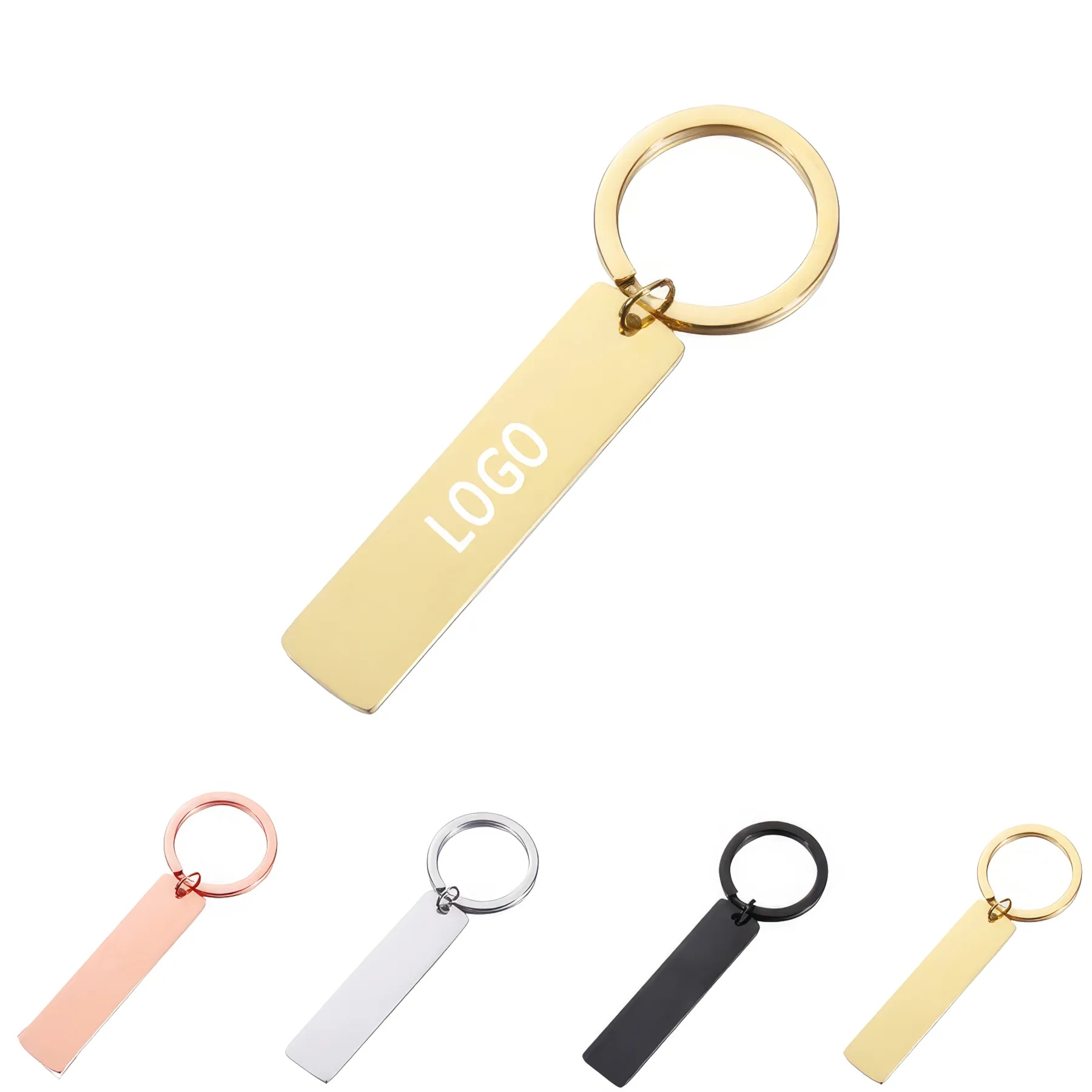 Stainless Steel Rectangular Keychain 1