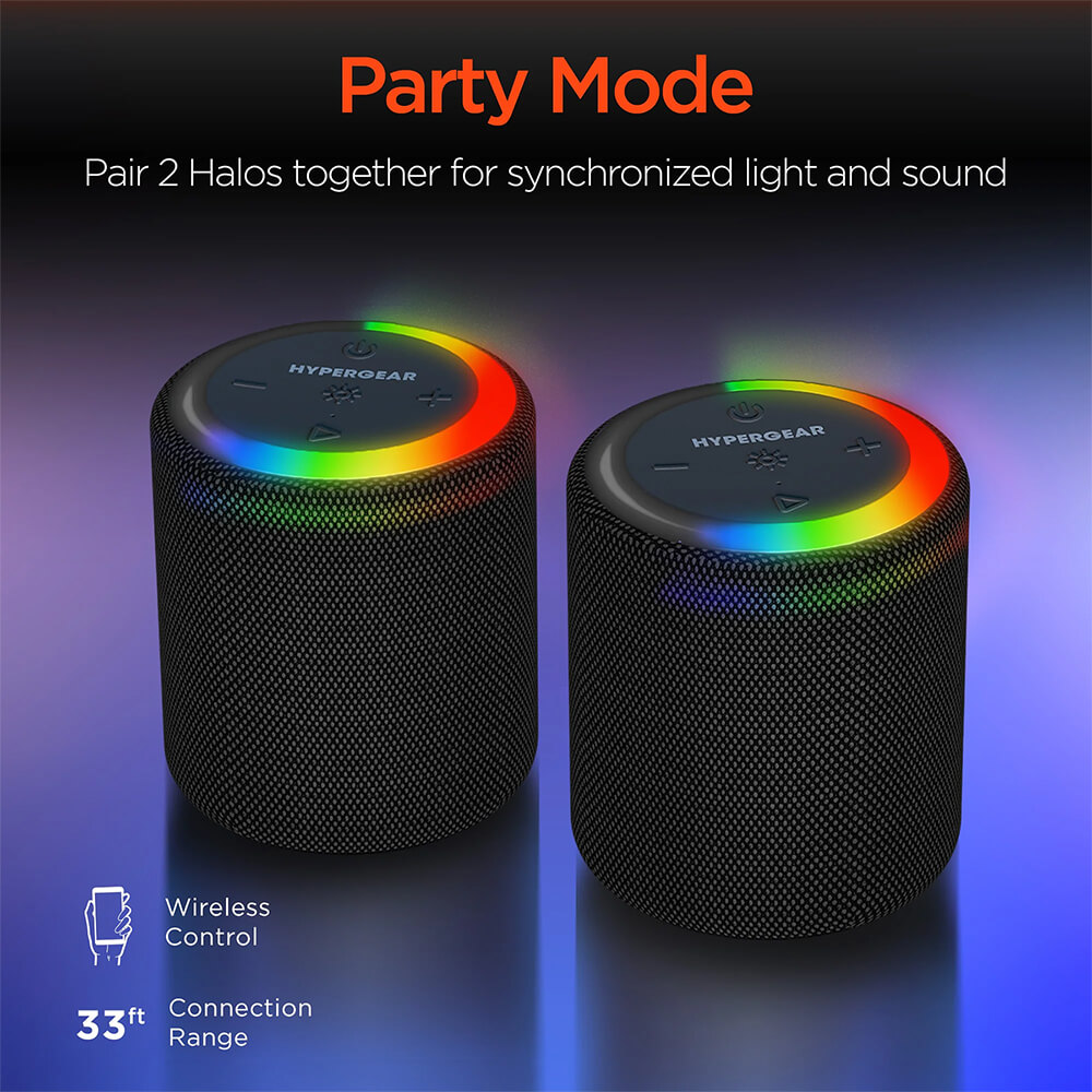 Halo Waterproof LED Wireless Speaker