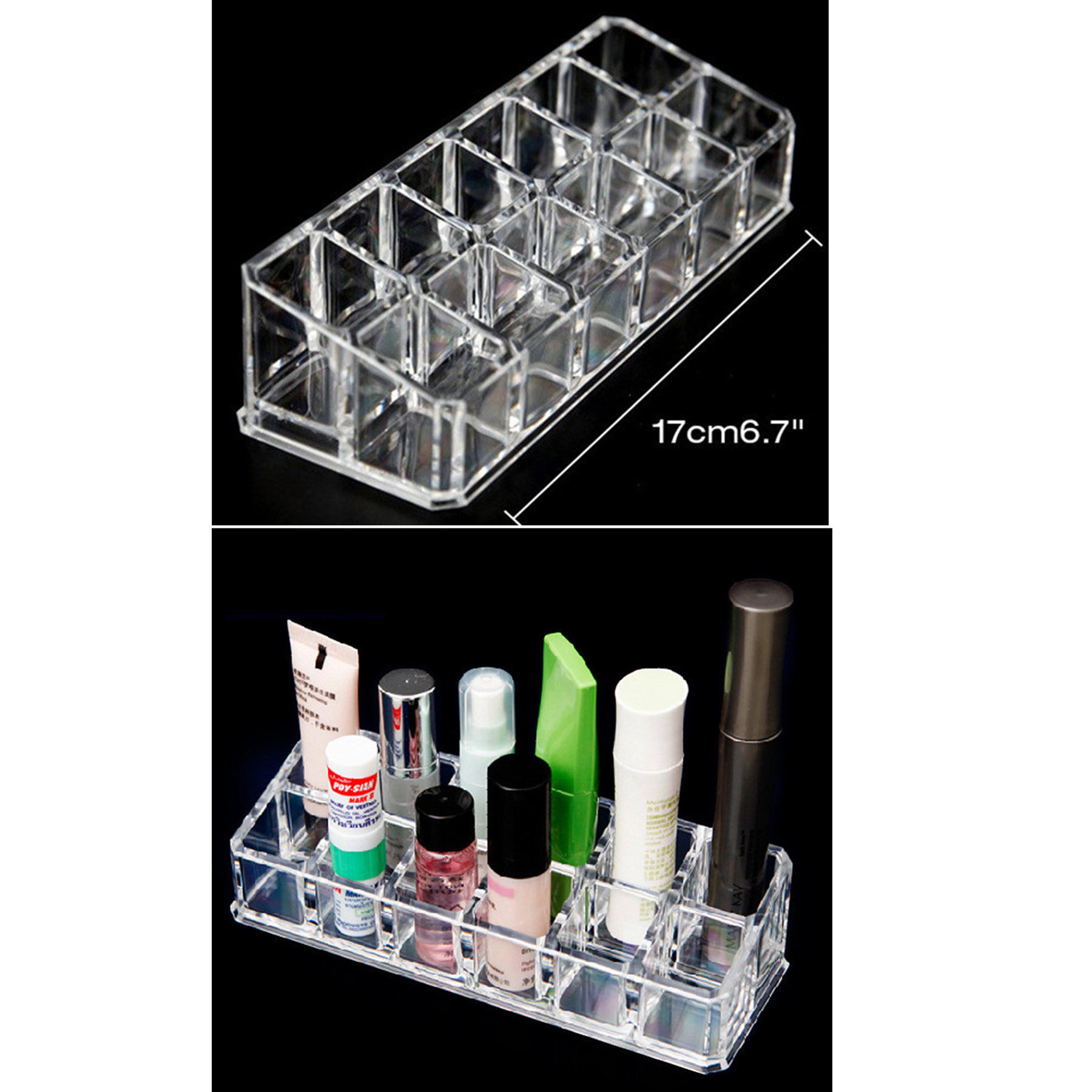 12 Slot Acrylic Lipstick Organizer