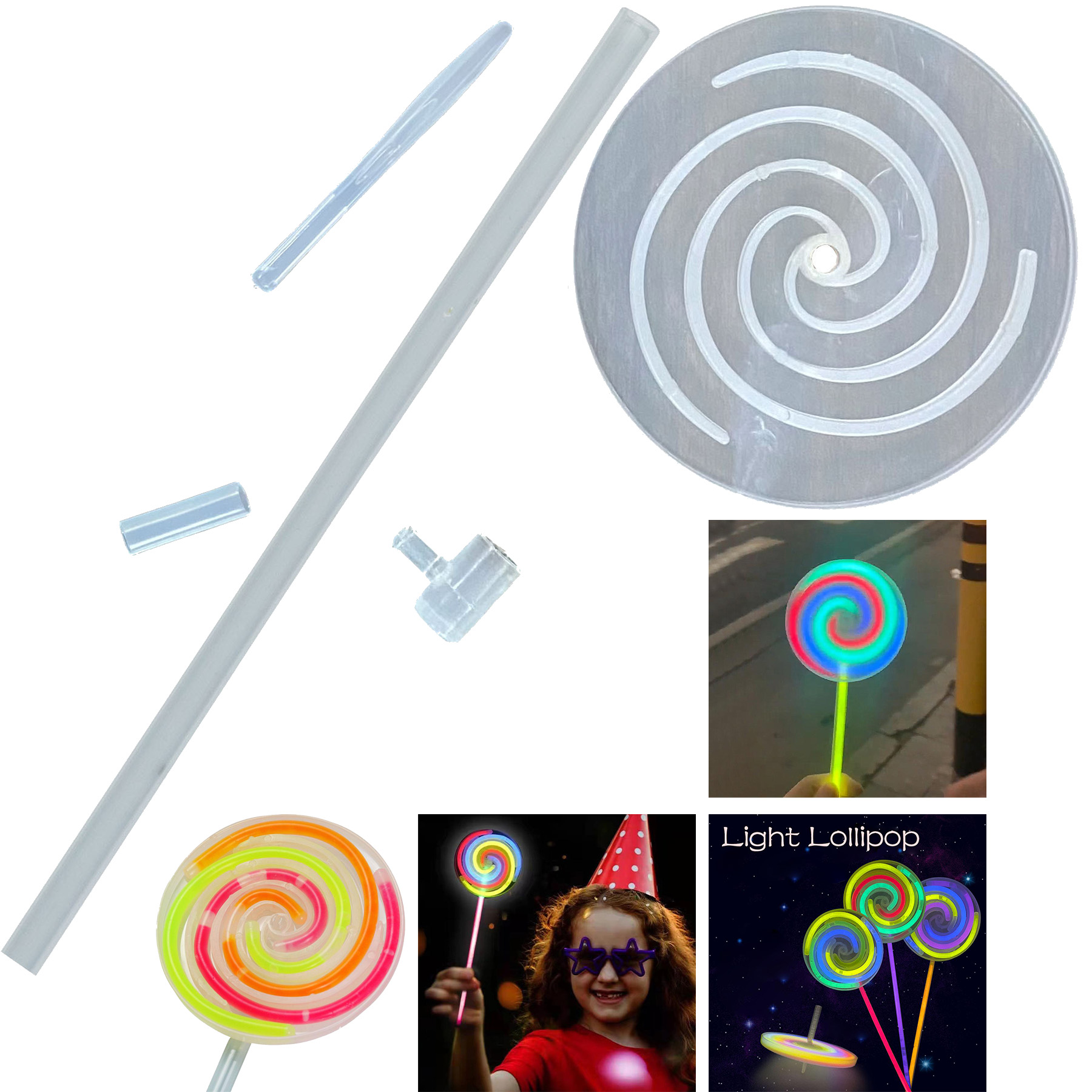 Cool Rotatable Fluorescent Light Up Spinning Lollipop Toy 2