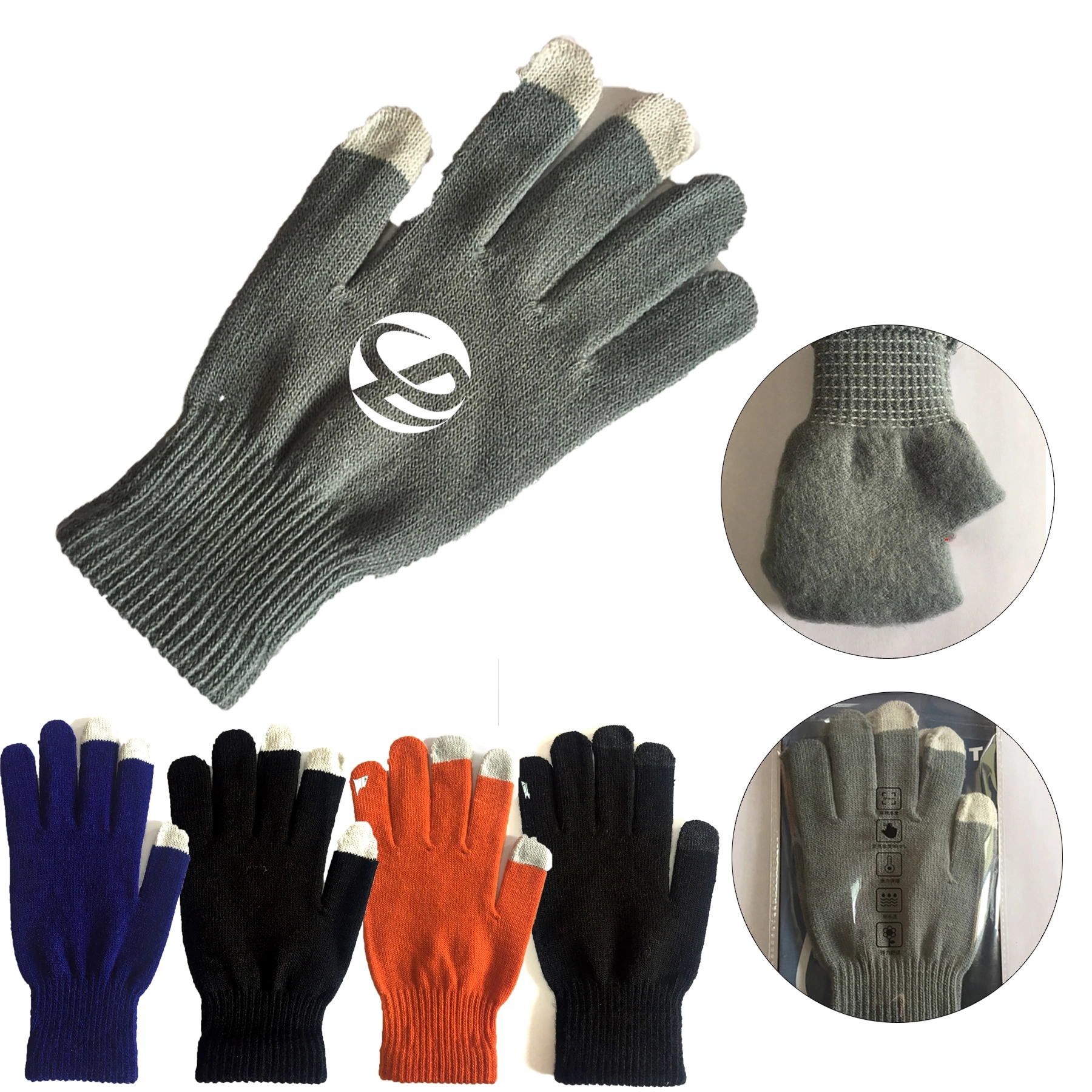 Winter Knit Touchscreen Gloves Windproof Anti-slip Mittens 3