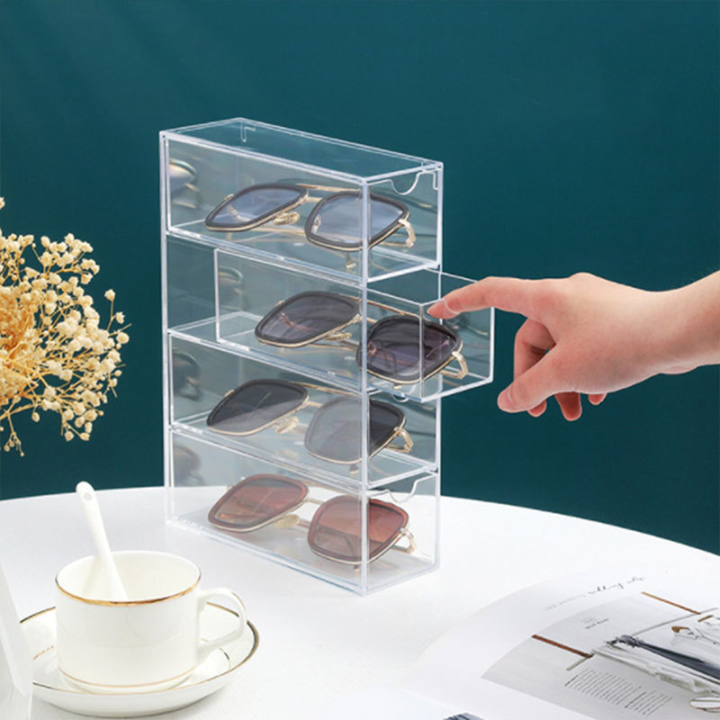 Four-layer drawer glasses stationery makeup storage box 5