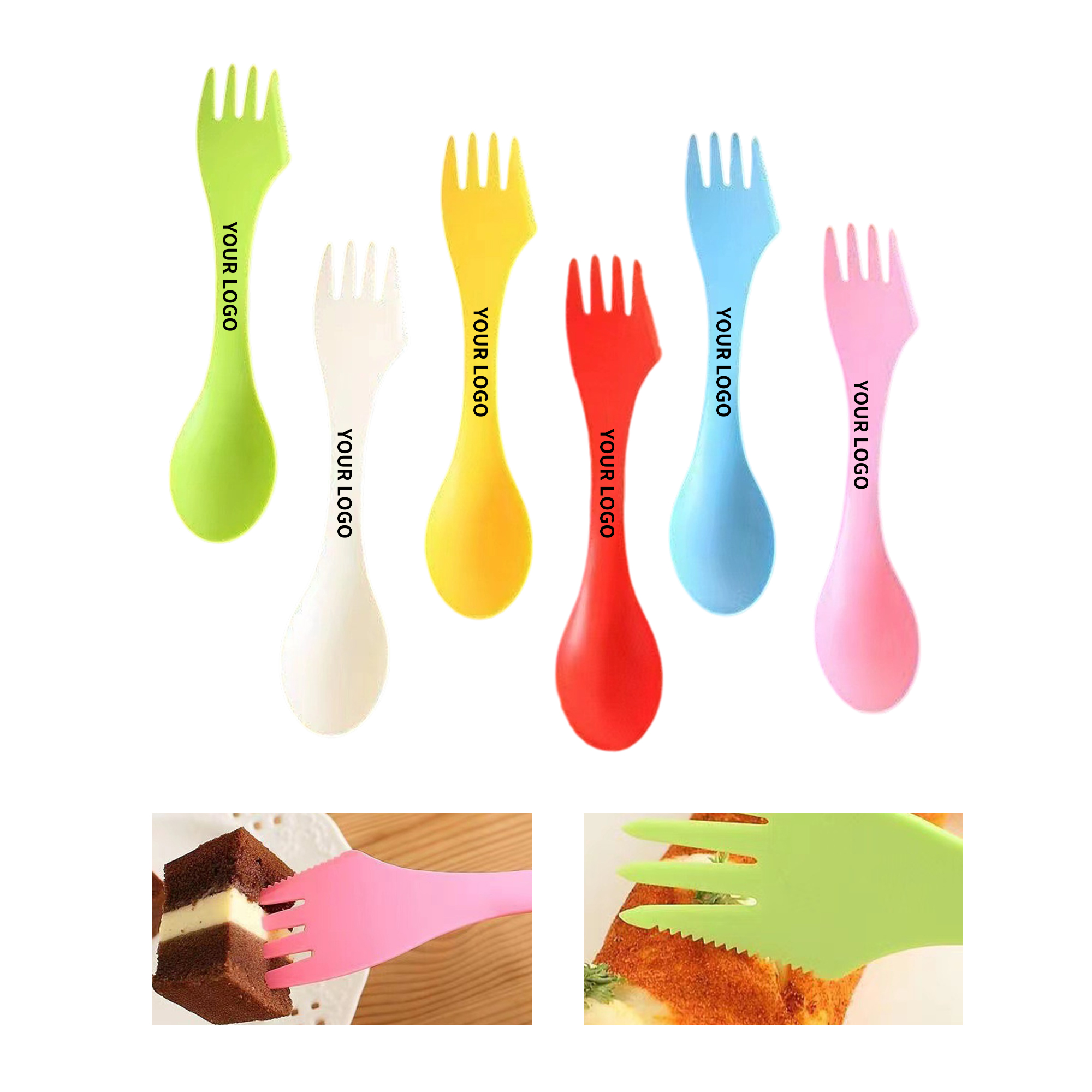 Reusable Travel Cutlery Knife Fork Spoon Set 7.1" Length x 1.4" Width 2
