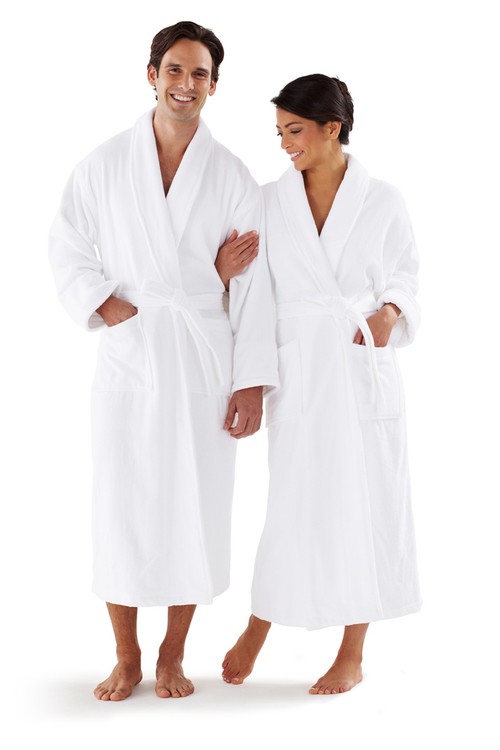 Shawl Collar Velour Bathrobe 4