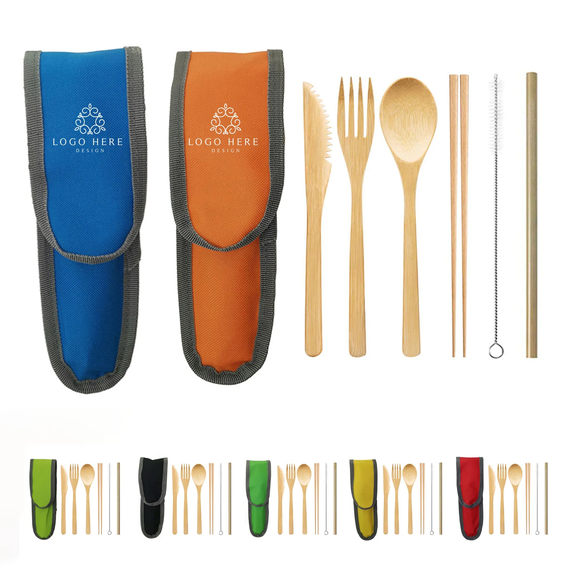 6 in 1 Bamboo Travel Utensil Set 2