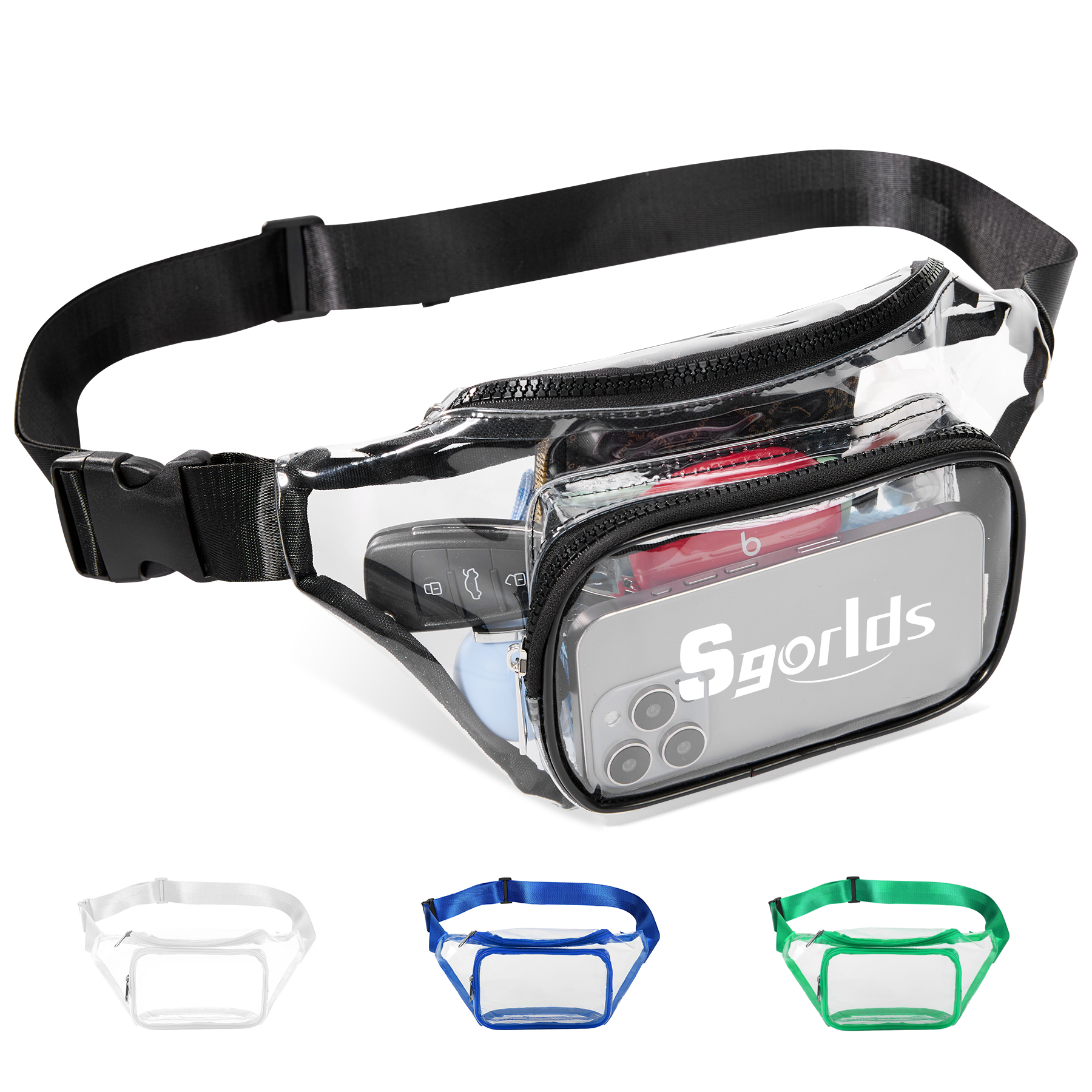 Clear PVC Fanny Pack W/ Two Pockets 11