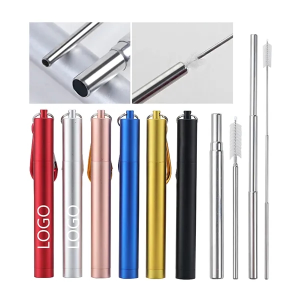 Telescopic stainless steel straws with carabiner 3