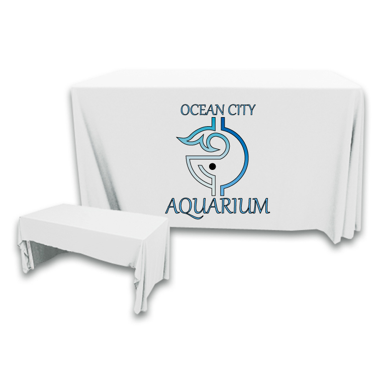 4 ft. x 24 in. 3 Sided PolyKnit Table Cover (Full Color Logo) 3