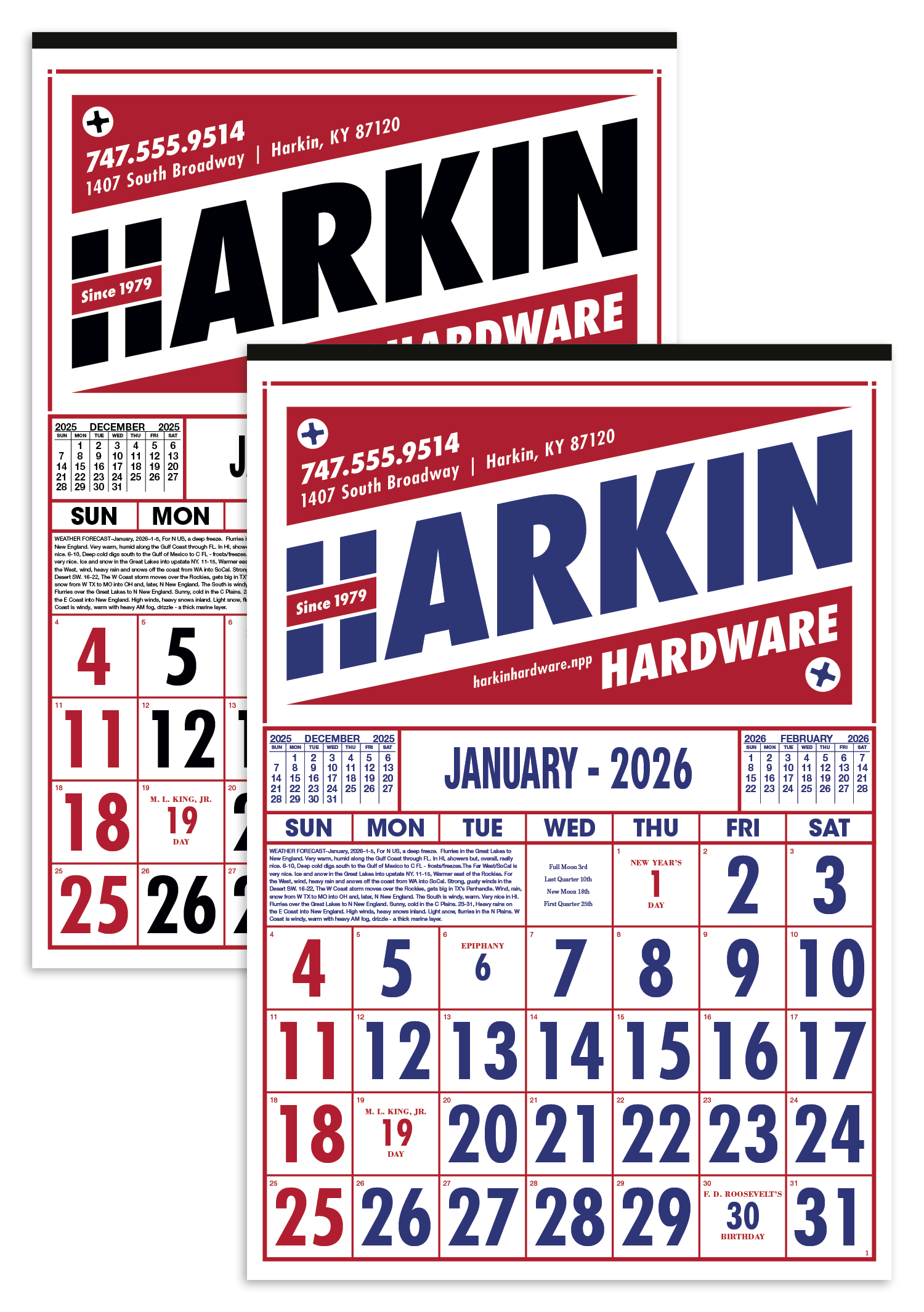 Skinner & Kennedy® Commercial 12-Sheet Calendar 14
