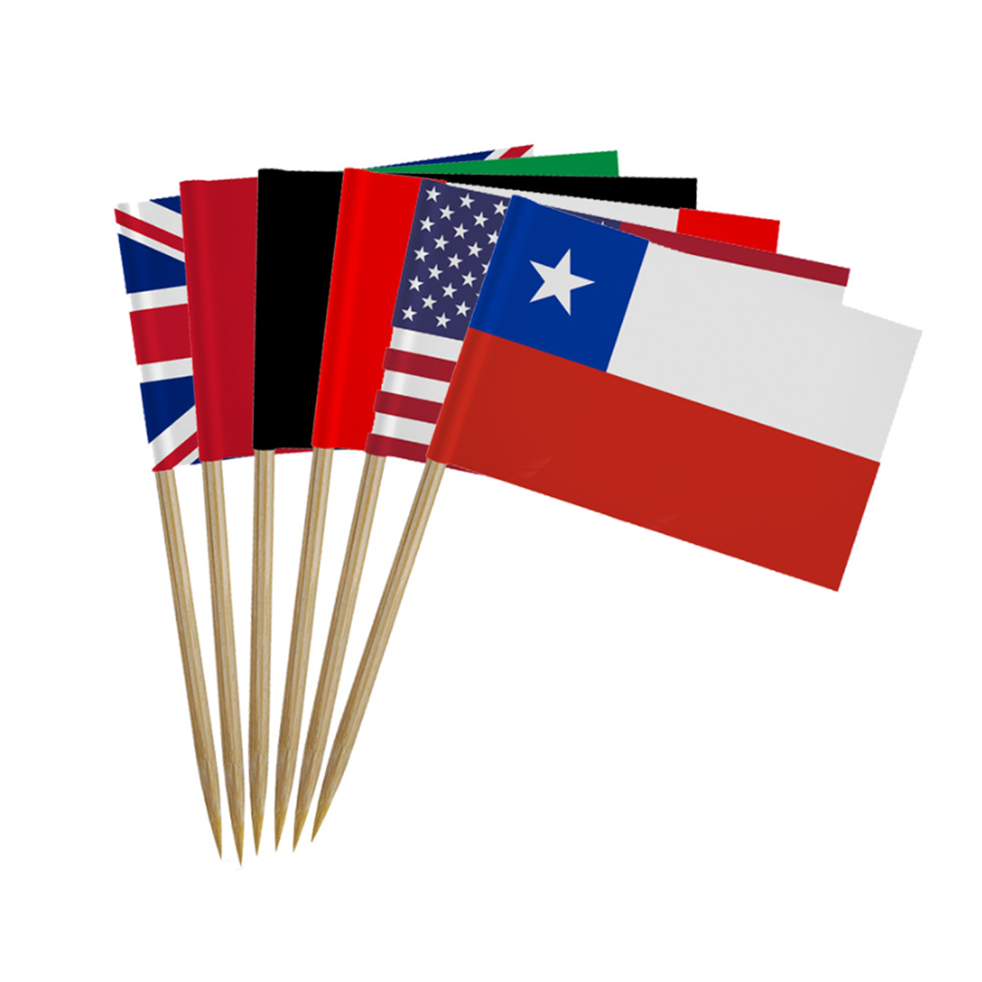 Double-sided Full Color Custom Toothpick Flag 1.38" L x 0.98" W x 2.56" H 1