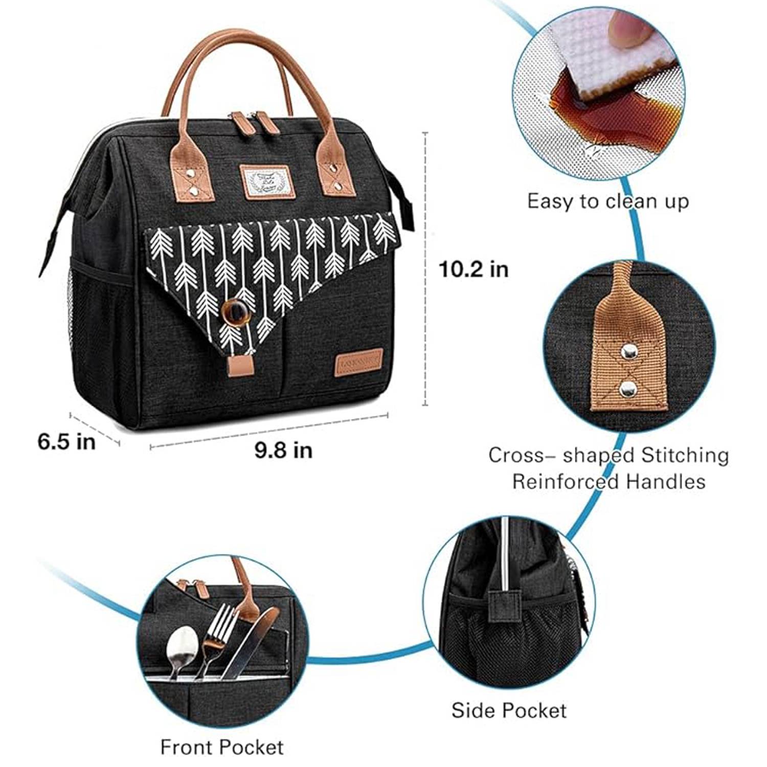 11L Non-Woven Insulated Lunch Cooler Tote Bag w/ Handle 13