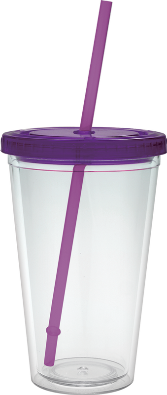 16 oz. Classic Carnival Cup - Color Lid and Straw 2