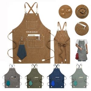 Adjustable Thick Canvas Waterproof Work Tools Apron with Ring 3