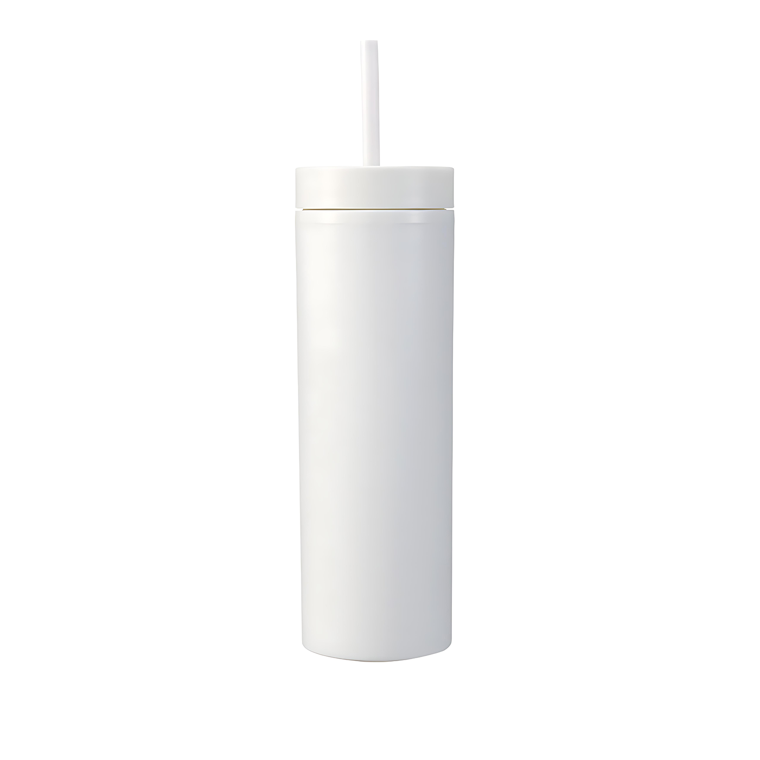 16oz Double-layer Plastic Sports Thermos Cup w/ Straw 3
