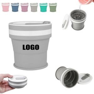 100ml Silicone Collapsible Cup With Clear Lid And Handle 13