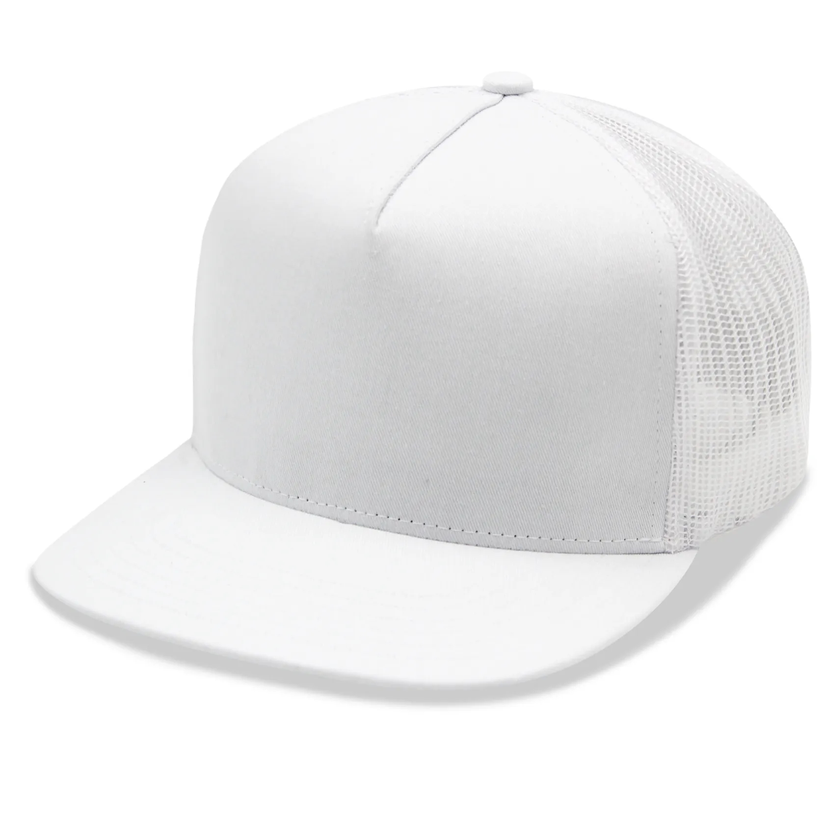 5 Panels Flat Bill Mesh Back Trucker Cap