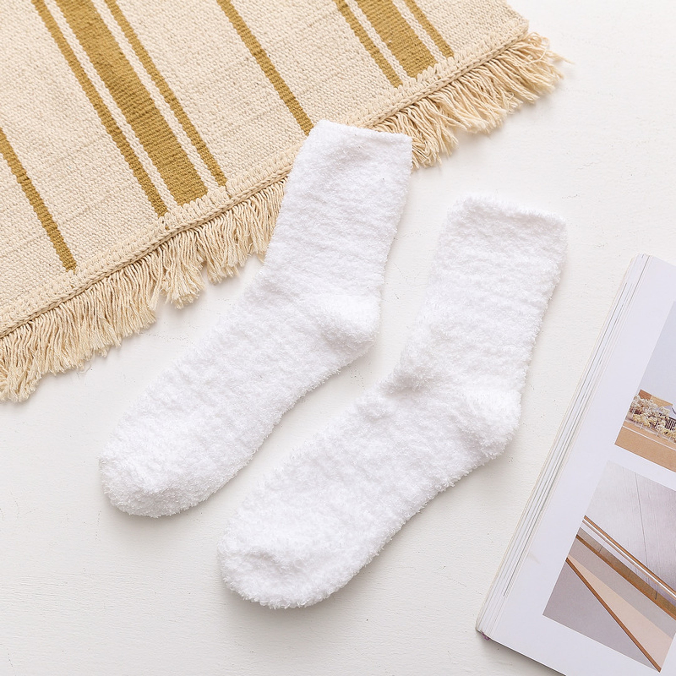 SOFT FUZZY SOCKS WITH FULL COLOR PATCH 5