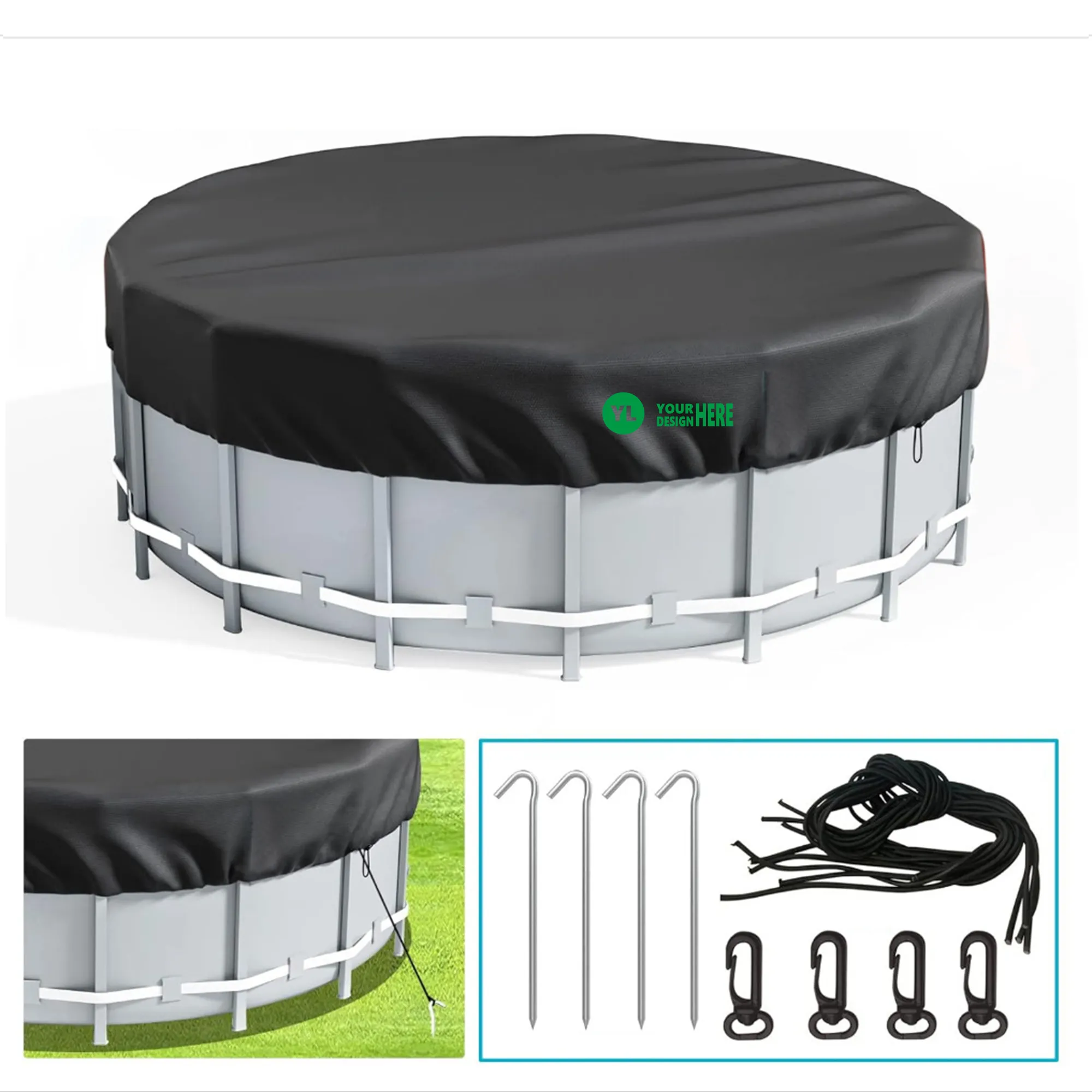 Winter Aboveground Pool Cover Easy Installation 3